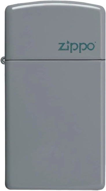 Slim Flat Grey Matte Zippo Logo Lighter Slim Flat Grey Matte Zippo Logo Lighter