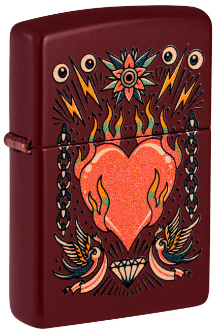 Tattoo Heart Design Zippo Lighter Tattoo Heart Design Zippo Lighter