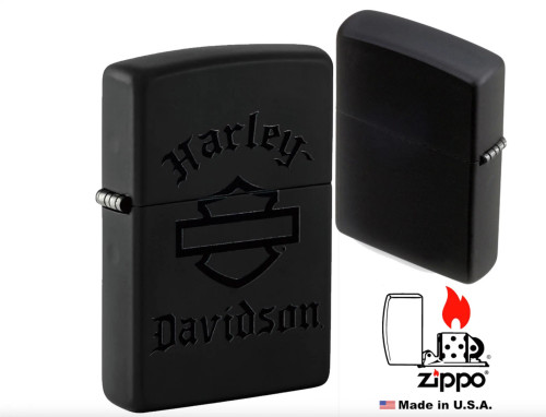 Harley-Davidson Bar & Shield Black Matte Zippo Lighter