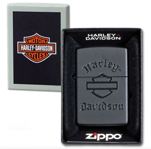 Harley-Davidson Bar & Shield Black Matte Zippo Lighter