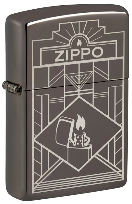 Art Deco Design Black Ice Zippo Lighter Art Deco Design Black Ice Zippo Lighter