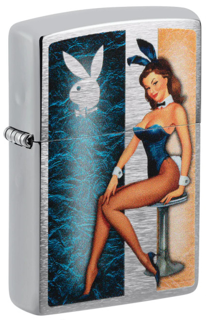 Playboy Playmate Brushed Chrome Zippo Lighter Playboy Playmate Brushed Chrome Zippo Lighter