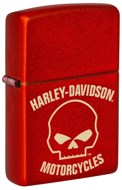 Harley Davidson Laser Skull Design Metallic Red Zippo Lighter Harley Davidson Laser Skull Design Metallic Red Zippo Lighter