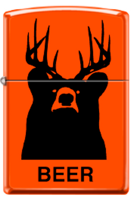 Beer Bear Orange Matte Zippo Lighter Beer Bear Orange Matte Zippo Lighter