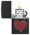 Heart Design Black Matte Zippo Lighter