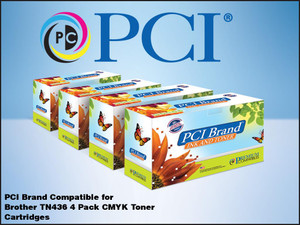 PCI Brand Brother TN436 CMYK Toner Cartridge 4Pack