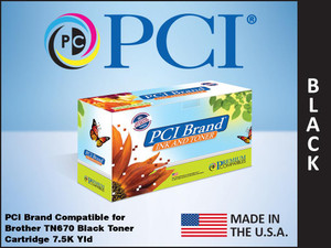 PCI Brand Brother TN670 Black Toner Cartridge