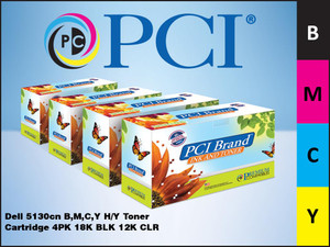 PCI Brand Dell 5130CN HY Bundle BMCY Toner Cartridge