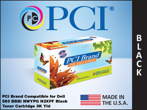 PCI Brand Dell 593 BBBI Black Toner Cartridge