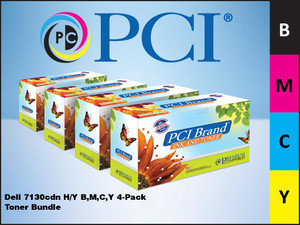 PCI Brand Dell 7130CDN HY Bundle BMCY Toner Cartridge