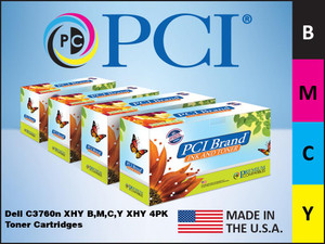 PCI Brand Dell C3760N XHY Bundle BMCY Toner Cartridge