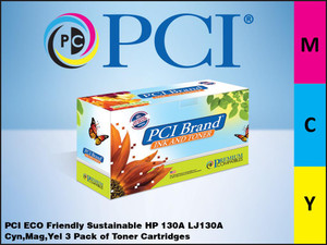PCI Brand HP LJ130ACMY Cyan Yellow Magenta Toner Cartridge