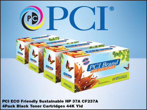 PCI Brand HP 37A CF237A 4 Pack of Toner Cartridges 44000 Page Yield