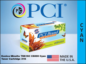 PCI Brand Konica Minolta TN616C Cyan Toner Cartridge