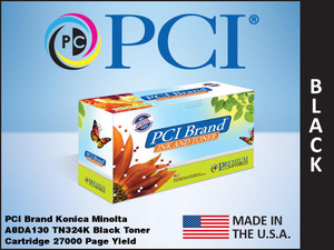 PCI Brand Konica Minolta A8DA130 TN324K Black Toner Cartridge