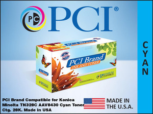 PCI Brand Konica Minolta TN328C AAV8430 Cyan Toner Cartridge