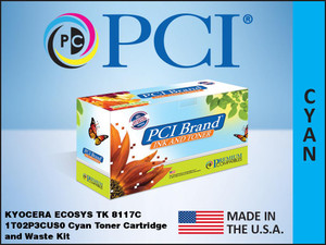PCI Brand Kyocera ECOSYS TK 8117C Cyan Toner Cartridge