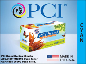 PCI Brand Konica Minolta A8DA430 TN324C Cyan Toner Cartridge