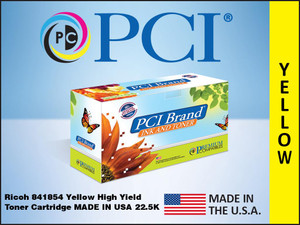 PCI Brand Ricoh 841854 Yellow High Yield Toner Cartridge 22.5K