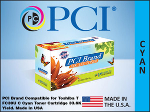 PCI Brand Toshiba TFC30UC Cyan Toner Cartridge