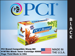 PCI Brand Sharp MX61NTBA Black Toner Cartridge