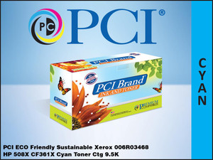 PCI Brand Xerox for HP 508X CF361X Cyan Toner Cartridge 9.5K yield GSA