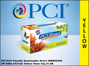 PCI Brand Xerox HP 826A CF312A Yellow Toner Cartridge 31.5K Yield