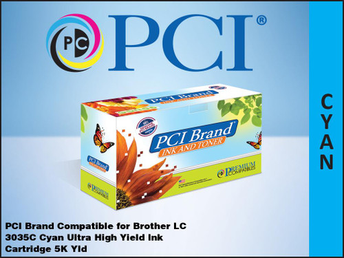 PCI Brand Brother LC3035C Cyan ink Cartridge