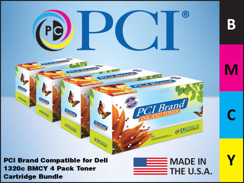 PCI Brand Dell 1320C Bundle BMCY Toner Cartridge