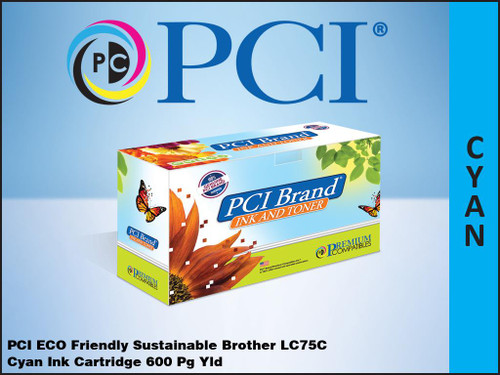 PCI Brand Brother LC75C Cyan Inkjet Cartridge