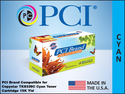 PCI Brand Copystar TK8339C Cyan toner cartridge PCI Brand Copystar TK8339C Cyan toner cartridge