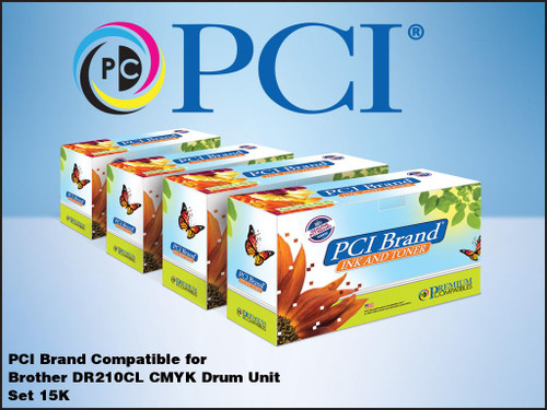 PCI Brand Brother DR210CL CMYK Drum Unit Set PCI Brand Brother DR210CL CMYK Drum Unit Set