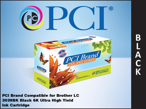 PCI Brand Brother LC3039BK Black ink Cartridge