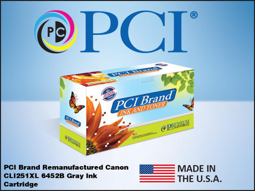 PCI Brand Canon CLI251XLG Gray Inkjet Cartridge 6452B001 PCI Brand Canon CLI251XLG Gray Inkjet Cartridge 6452B001