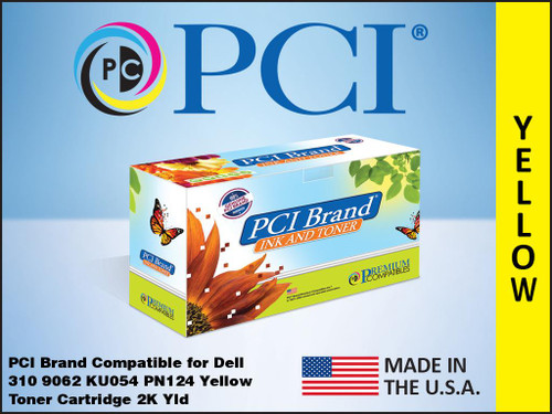 PCI Brand Dell 310 9062 Yellow Toner Cartridge