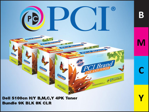 PCI Brand Dell 5100CN HY Bundle BMCY Toner Cartridge PCI Brand Dell 5100CN HY Bundle BMCY Toner Cartridge
