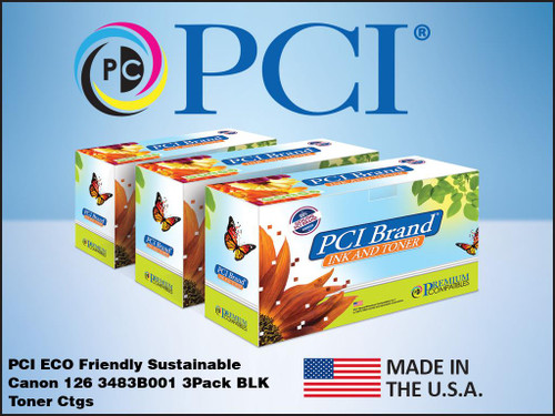 PCI Brand Canon 126 3483B001AA 3 PACK Black Toner Cartridges 6.3K PCI Brand Canon 126 3483B001AA 3 PACK Black Toner Cartridges 6.3K