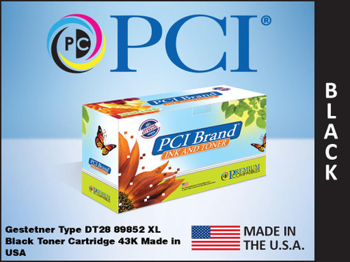 PCI Brand Gestetner Type DT28 89852 XL Black Toner Cartridge 43K PCI Brand Gestetner Type DT28 89852 XL Black Toner Cartridge 43K