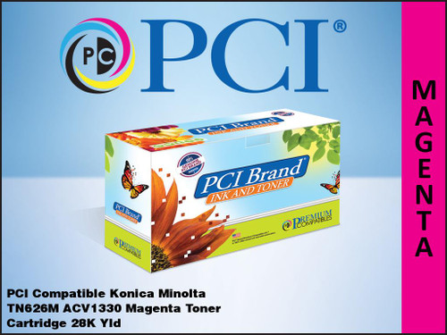 PCI Brand Konica Minolta TN626M ACV1330 Magenta Toner PCI Brand Konica Minolta TN626M ACV1330 Magenta Toner