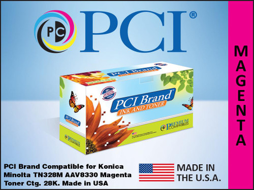 PCI Brand Konica Minolta TN328M AAV8330 Magenta Toner Cartridge PCI Brand Konica Minolta TN328M AAV8330 Magenta Toner Cartridge