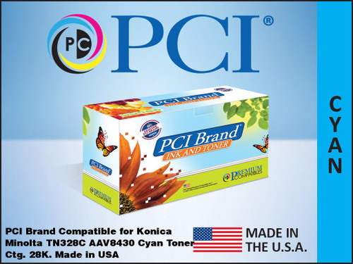 PCI Brand Konica Minolta TN328C AAV8430 Cyan Toner Cartridge PCI Brand Konica Minolta TN328C AAV8430 Cyan Toner Cartridge