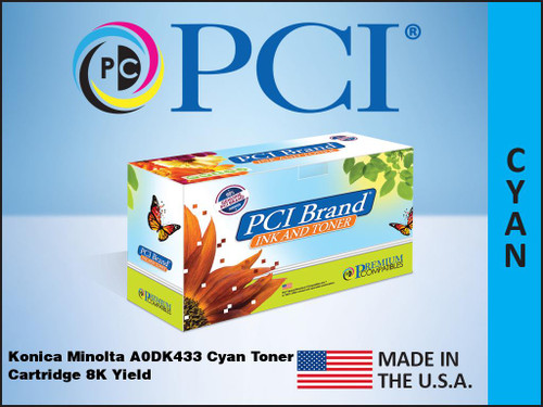 PCI Brand Konica Minolta A0DK433 Cyan Toner Cartridge PCI Brand Konica Minolta A0DK433 Cyan Toner Cartridge