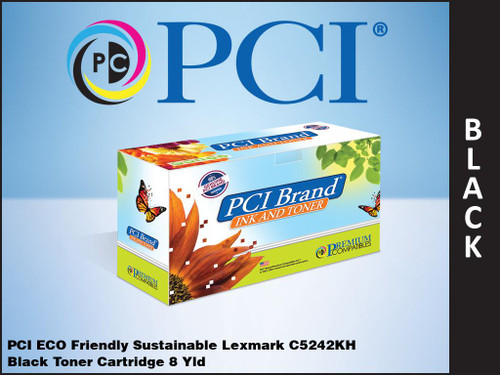 PCI Brand Lexmark C5242KH Black Toner Cartridge 8K Yield PCI Brand Lexmark C5242KH Black Toner Cartridge 8K Yield