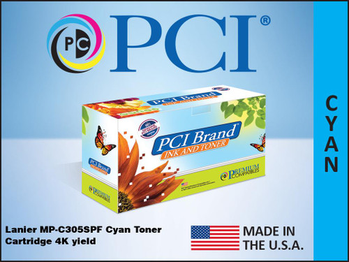 PCI Brand Lanier M305SPFC Cyan Toner Cartridge PCI Brand Lanier M305SPFC Cyan Toner Cartridge