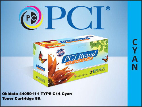 PCI Brand Okidata 44059111 Cyan Toner Cartridge PCI Brand Okidata 44059111 Cyan Toner Cartridge