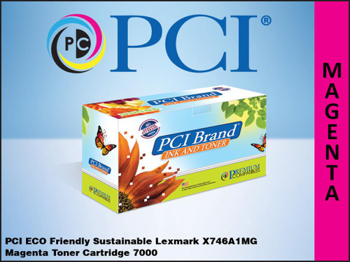 PCI Brand Lexmark X746A1MG X746 Magenta Toner Cartridge 7K PCI Brand Lexmark X746A1MG X746 Magenta Toner Cartridge 7K