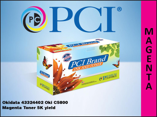 PCI Brand Okidata 43324402 Magenta Toner Cartridge PCI Brand Okidata 43324402 Magenta Toner Cartridge