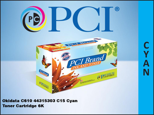 PCI Brand Okidata 44315303 Cyan Toner Cartridge PCI Brand Okidata 44315303 Cyan Toner Cartridge