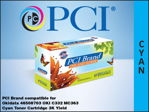 PCI Brand Okidata 46508704 C332 MC363 Black Toner Cartridge PCI Brand Okidata 46508704 C332 MC363 Black Toner Cartridge