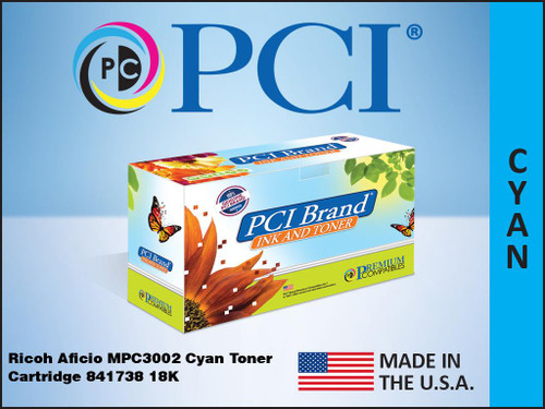 PCI Brand Ricoh 841738 Cyan Toner Cartridge PCI Brand Ricoh 841738 Cyan Toner Cartridge